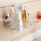 Kitchen/bathroom metal storage basket/holder with suction cup
