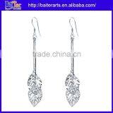 Custom Bridal Sterling Silver Earring,Rose Gold Butterfly Earring,Long Pearl Bridal Earring thumbnail-2