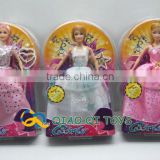 11.5'' long dress beautiful dolls with PVC box packing