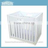 White Wooden Storage Basket Solid Pine Wood Storage Basket thumbnail-1