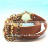 2014 Latest Fashion Waterproof Long Strap Gold Popular Leather Retro Women Watches thumbnail-5