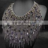 Water Drop Tassel Collar Necklace For Women Crystal Bead Brand Necklace Fashion Jewelry thumbnail-2