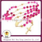 New Product Christ Virgin Mary &Jesus Cross Pendant 8MM Bead Rosary Prayer Stainless Steel Necklace For Faith Jesus Christians thumbnail-1