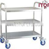 Stainless Steel Round Tube 3-tier Trolley thumbnail-2