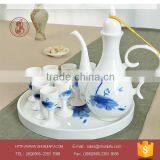 Chinese Traditional Style White Ceramic Wine Container Restaurant Decor thumbnail-3