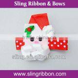 Christmas Santa Claus Ribbon Hairbows thumbnail-1