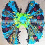 Hot Sale Exquisite Blue,black and Green Feather Angel Wings With Peacock Feather
