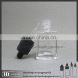 HD Chinese Manufacturer Rectangular Black e Liquid 30 ml Black Glass Bottles With Childproof Cap 15ml Rectangular Bottle thumbnail-1