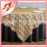Cheap Round or Square Wedding Embroidered Gold Sequin Glitter Table Overlays thumbnail-3