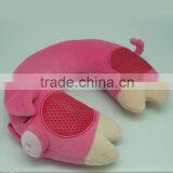 Wholesale Pink Soft Plush Neck Pillow With Speaker