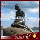 Seaside Sitting Bronze Mermaid Statue thumbnail-3