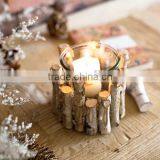Vintage Chic Wooden Wicker Candle Holder Light Holder Christmas thumbnail-3