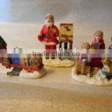 Set of 5 Christmas Village Houses & 6 People Figurines thumbnail-3