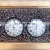 Decorative Wooden Wall Clock Metal Fitted thumbnail-1