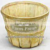 YELLOW WASH ROUND FARM FRESH BAMBOO CHIP BASKET thumbnail-1