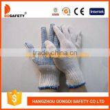 DDSAFETY Bleach Cotton String Knit Gloves With Blue PVC Dots Safety Gloves thumbnail-1