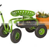 TC4501D Rolling Garden Work Seat On Wheels With Bucket Basket TC4501D thumbnail-1