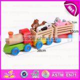Kid's Intelligence Wooden Pull Along Train Toy With Animal Blocks W05C019 thumbnail-4