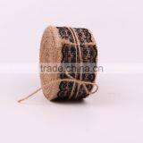 Jute Burlap Natural Hessian Ribbon With Black Color Lace Trim Wedding Rustic Vintage thumbnail-3