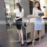 The New Korean Front Slit Skirt Was Thin Step Package Career Skirt Summer Bust Elastic Step Skirt thumbnail-1