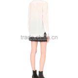 Wholesale Women Self Tie Neck Long Sleeves Pippa Woven Shirt(DQE0117T) thumbnail-3