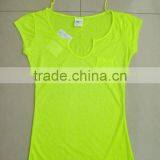 Ladies Cotton T-shirts, High Quality Radium Dyed Women Cap Sleeve T-shirt thumbnail-1