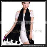CX-B-P-42D 2016 Wholesale High Quality Fashion Cashmere Pashmina Shawl Scarf With Fur Pom Pom thumbnail-4