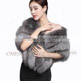 CX-B-133C Elegant 100% Real Fox Fur Cape And Stole Women Fur Shawl For Evening Dress thumbnail-4
