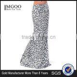 MGOO Elegant Leopard Print Maxi Skirt For Women Sublimation Sexy Long Skirt Knitted Stretch Muslim Skirts thumbnail-1