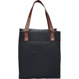 Jute And Cotton Blend JUCO Grocery Tote Bag With Leather Handles