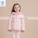 Embossed Flower Girls Boutique Clothes Kid Winter Hoodie Coat With Fleece Lining thumbnail-1