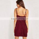 Women's Soft Sexy Silky Cowl Front Cami Style Spaghetti Straps Satin Dress thumbnail-5