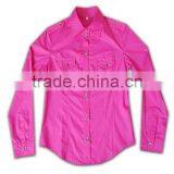 100% Cotton Design China Made Popular Ladies Pink Color Dress Shirt thumbnail-4