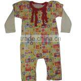 Baby Clothes, 100% Cotton Baby Girl Long Romper, Allover Print Romper thumbnail-3