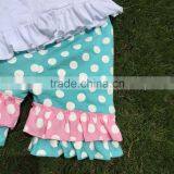 Hot Sell Girls Clothing Sets Kids Clothes Suit Children Short Sleeve Ruffle Boutique Set With Matching Necklace and Headband thumbnail-4