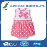 New Born Baby Clothing100% Cotton Baby Girls' Sleeveless Sundress With Built-In Diaper Cover thumbnail-1