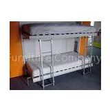 Modern Double Wall Bunk Bed With Stairs for Kids , White Color E1 Grade MDF