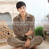 Hot Selling Flannel Fleece Men Sleepwear Brown Thick Keep Warm and Low Price thumbnail-2