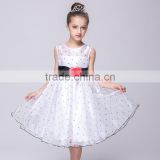 High Quality Children Clothing Frock Design Sleeveless Dot Print Girl Dresses