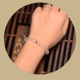 Natural White Crystal Bracelet 6mm Crystal Beads Bracelets Single Ring South Korea Fashion Women thumbnail-2