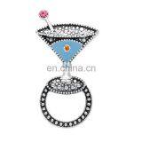 Made in China Fancy Antique Silver Plating Glass Design Magnetic Brooch Pin thumbnail-1