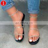 Fashion Shoes Outdoor Diamond Rhinestone Casual Slides Flat Rubber Soled Female Sexy Slippers Women's Summer Sandals thumbnail-2