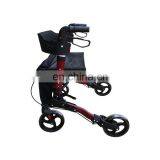 China Manufacturers Aluminum Transport Rollator Walker With Seat and Footrest thumbnail-3