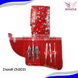 6pcs Flower Design PU Pouch Manicure Set Fashion Manicure Set