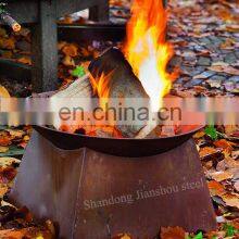 China Factory Outdoor Corten Steel Fire Pit 80cm Diameter Weathering Steel Fire Pit Bowl Indoor Fire Bowls thumbnail-5