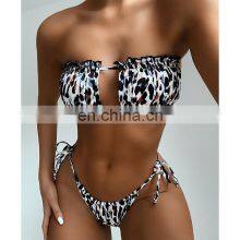 2022 High Quality New Two Pieces Sexy Fashion Bikini Multicolor Pleated Bikini Sexy Girls Swimwear thumbnail-1