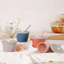 Baby Drinking Cup Baby Drinking Cup Fall and Leak Proof Silicone Children Drinking Cup Home Learning Cup thumbnail-2