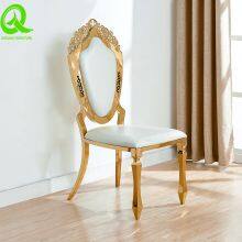 China Hotel Banquet Hall Event Stainless Steel Dinning Chair Metal Wedding Furniture Gold Polished Dining Chairs thumbnail-5