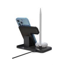 Foldable 15W 10W Fast Charge Wireless Charger Stand 4 In 1 Folding Wireless Charging Station Dock thumbnail-3