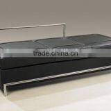 Replica European Famous Design Stainless Steel Comfortable Italian Genuine Leather Black Color Eileen Gray Daybed thumbnail-1
